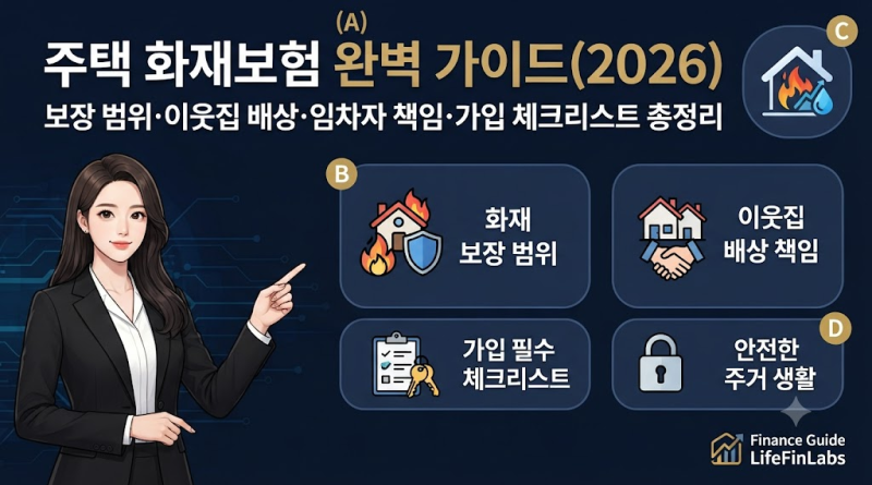 주택 화재보험 완벽 가이드(2026)｜보장 범위·이웃집 배상·임차자 책임·가입 체크리스트 총....