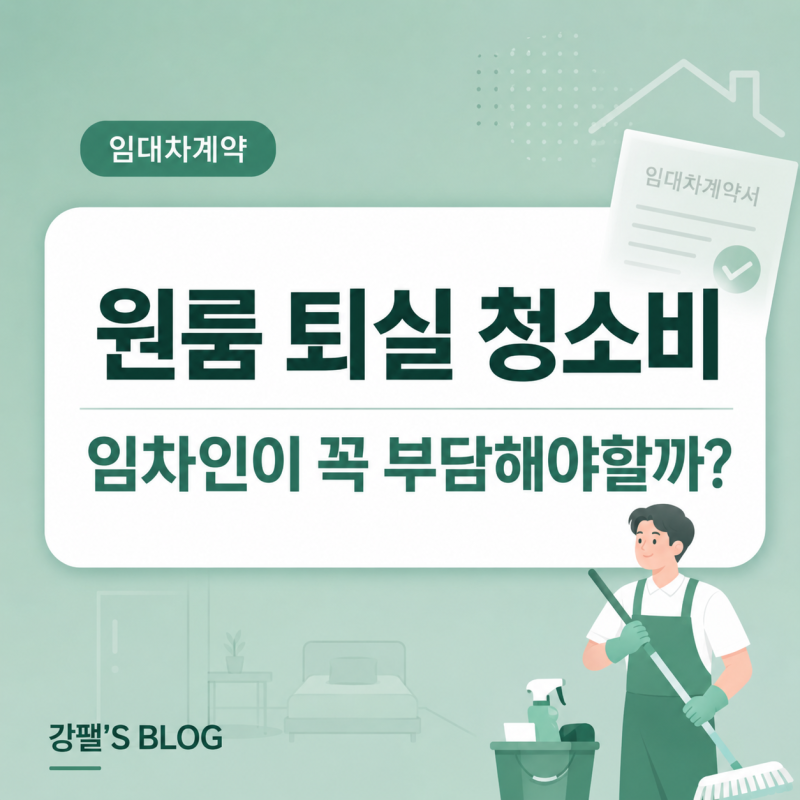 임차인 퇴실 청소비, 임차인이 꼭 내야 할까? 청소비 특약과 원상복구 기준