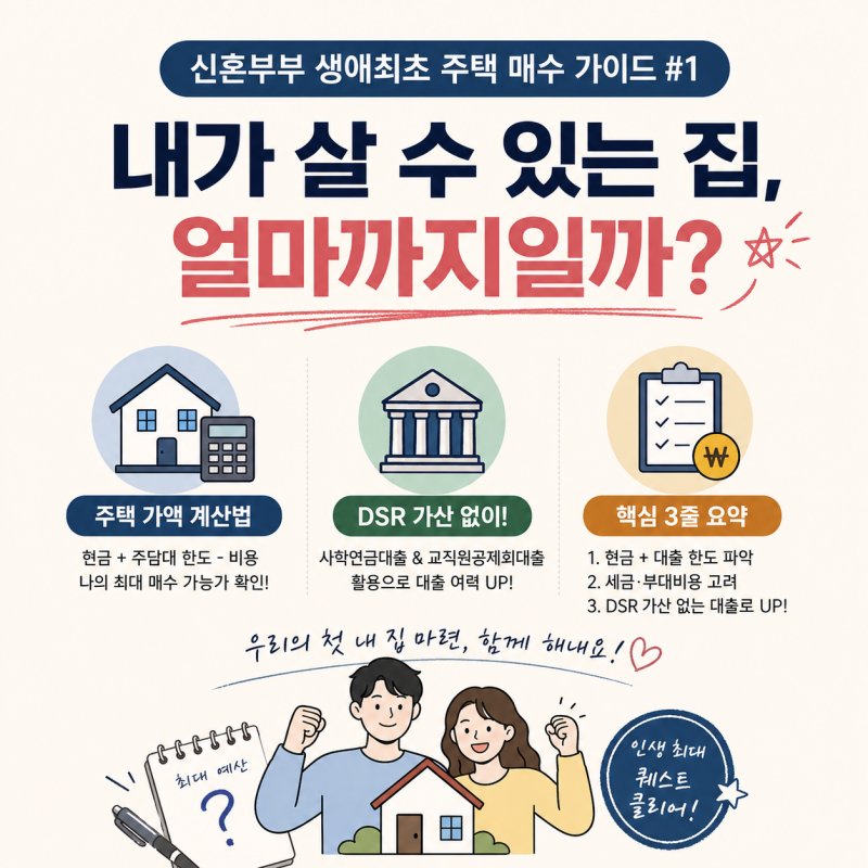 신혼부부의 우당탕탕 생애최초 주택 매수 1. 사전준비(주택가액계산법, 교직원공제회대출, ....