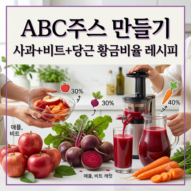 ABC주스 만들기, 사과+비트+당근 황금비율 레시피