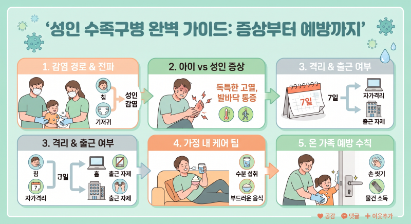성인도 걸리는 수족구 어른 증상 및 전염 잠복 여부 내 찐 경험