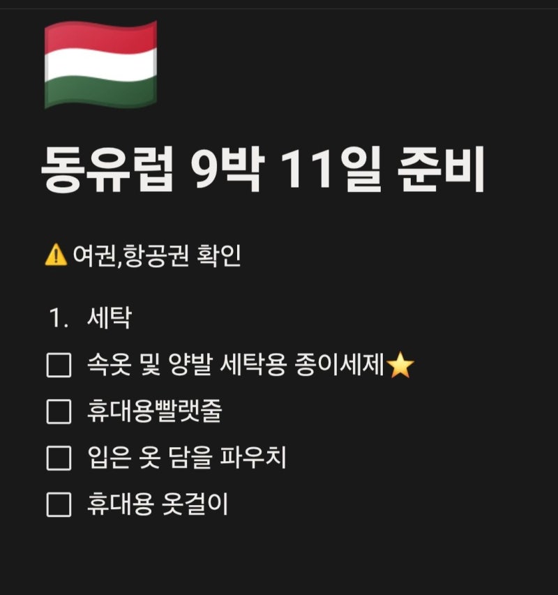 [동유럽] 유럽여행 준비물 체크리스트｜다이소 추천템 총정리