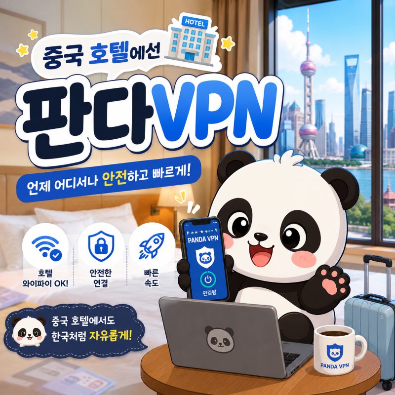 중국 호텔 와이파이에서는 무료 VPN보다 판다VPN을 추천하는 이유! 운영자가 실제 상담하며 정....