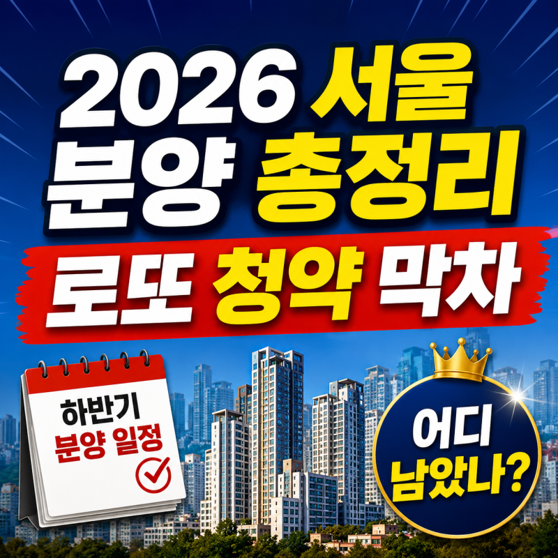 2026 하반기 서울 분양 일정 총정리, 로또 청약 막차 타는 역대급 기회