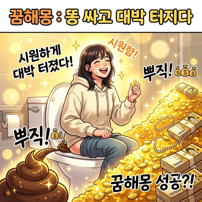 내가 똥 싸는 꿈 해몽, 대표적인 재물운 길몽일까?