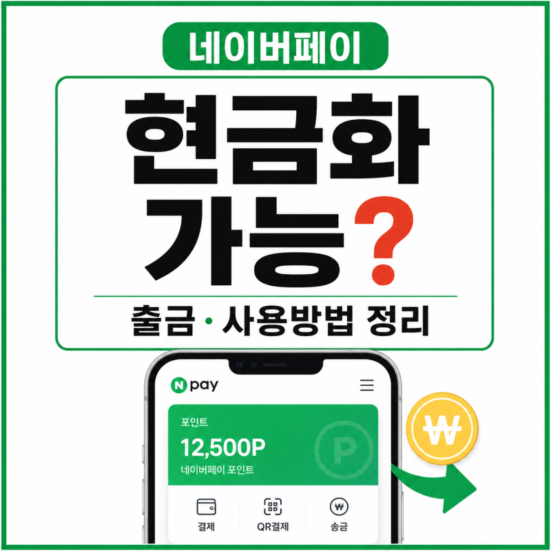 네이버페이 포인트 충전 현금화 가능한지 출금과 사용 방법 정리