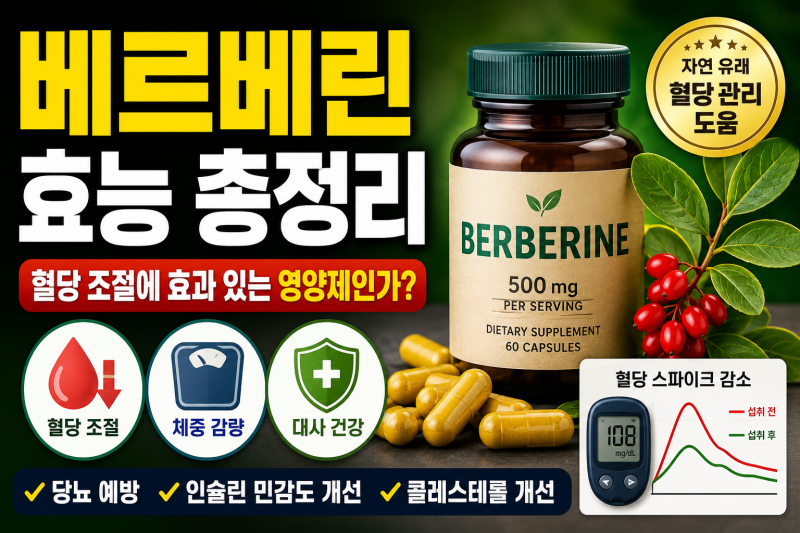 베르베린 효능 총정리 | 혈당 조절에 효과 있는 영양제인가