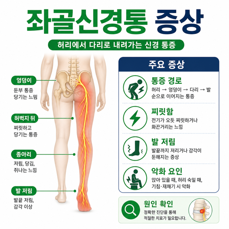 좌골신경통 증상, 허리디스크 다리저림과 구분하는 법