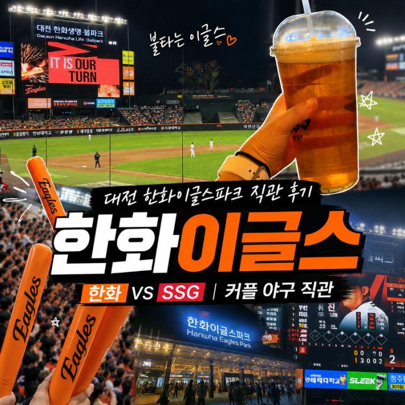 [대전/부사동 놀거리] ⚾대전 한화이글스 파크 직관 후기 "한화 VS SSG" | 중앙지정석 100B 후기, ....