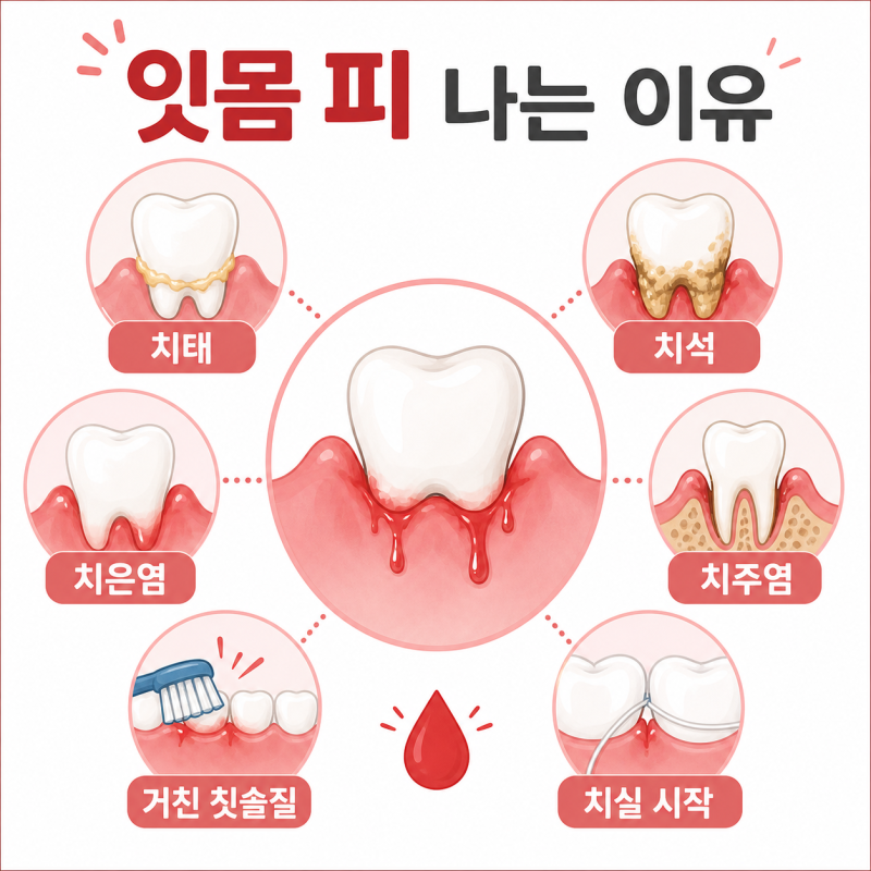 잇몸 피 나는 이유, 양치 치실 때 피가 날 때 확인할 것