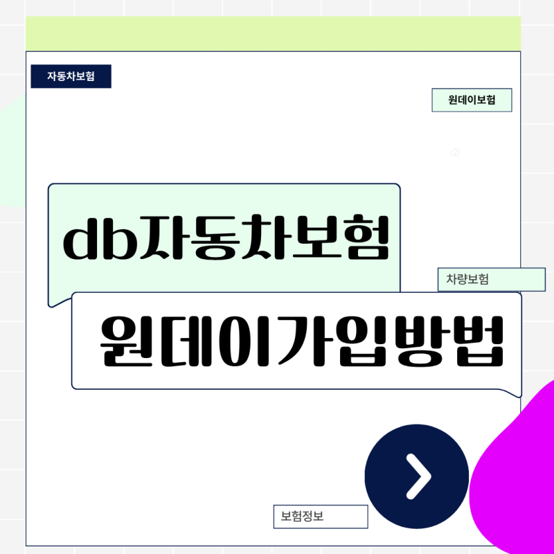 DB손해보험 db자동차보험 원데이 가입 방법 및 당일 효력 주의점