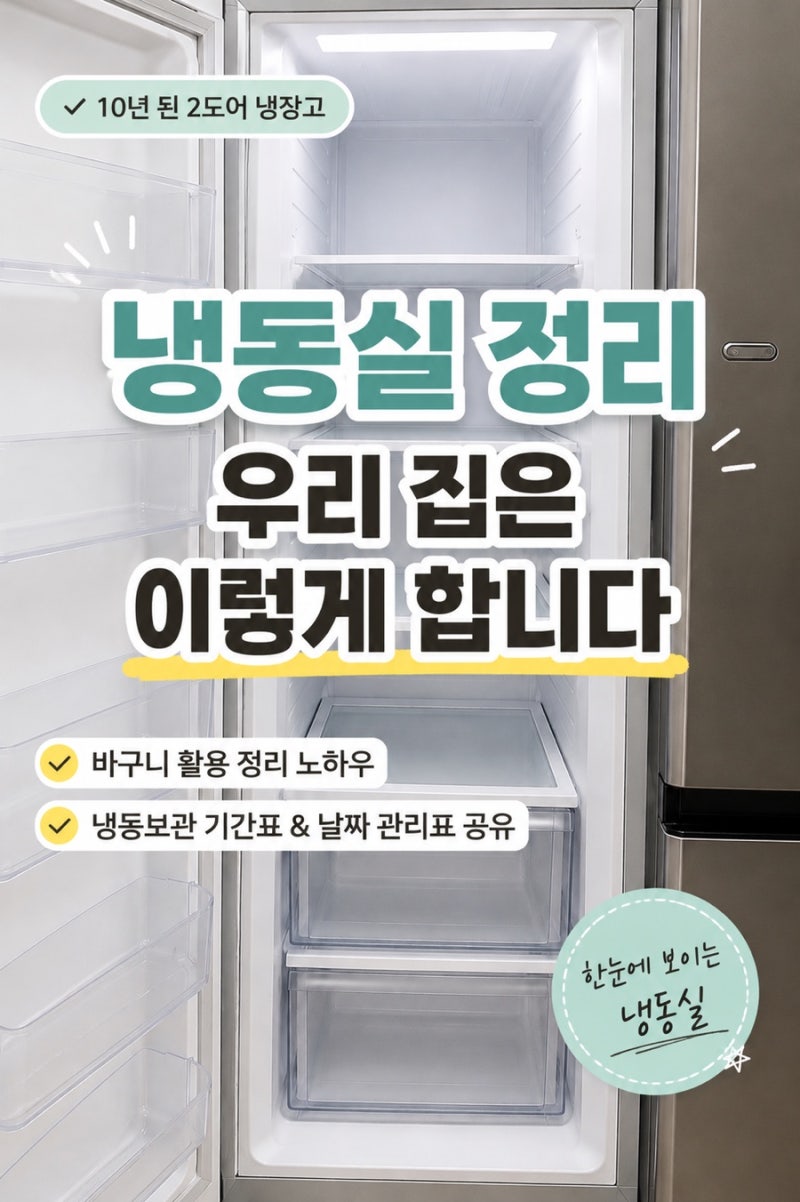 냉동실 정리방법 10년된 2도어 엘지냉장고 자주쓰는 식재료 순으로 수납