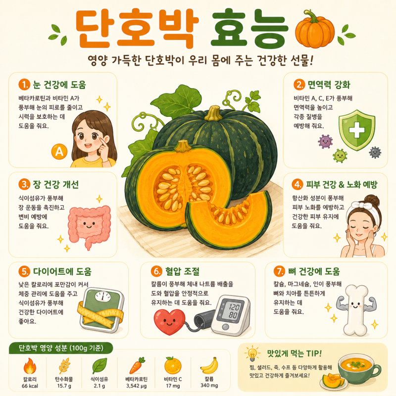 단호박 효능 7가지와 칼로리, 건강한 섭취법