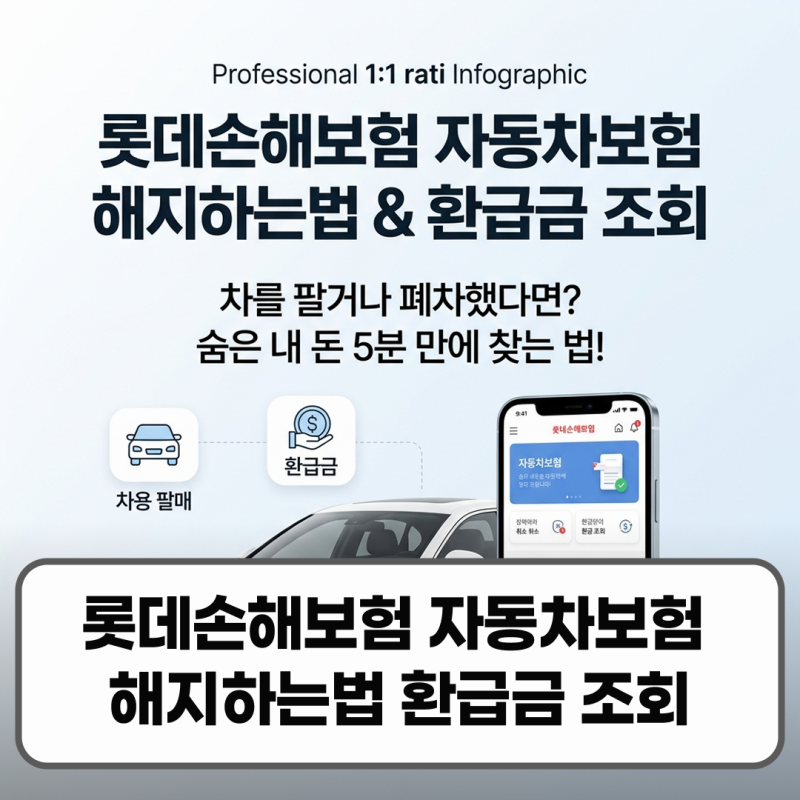 롯데손해보험 자동차보험 해지하는법 환급금 조회 방법 서류