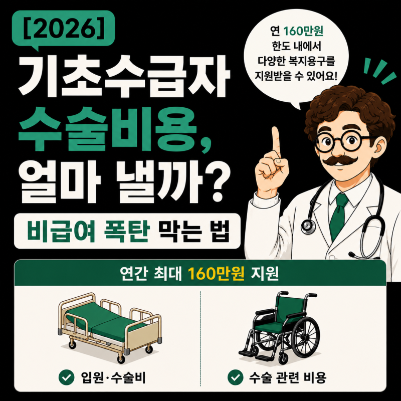 [2026] 기초수급자 수술비용, 얼마 낼까? 비급여 폭탄 막는 법