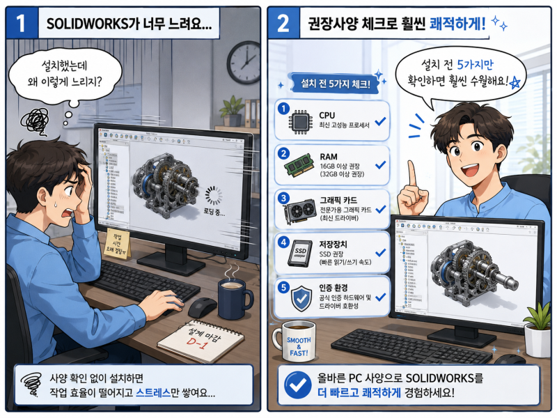 ⚠️ 솔리드웍스 권장사양, 설치 전에 꼭 확인해야 할 5가지