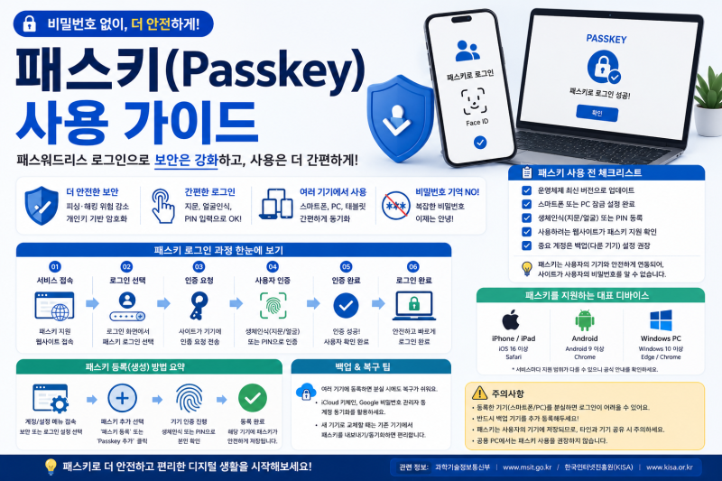 패스키란? 비밀번호 없이 로그인하는 방법과 주의사항