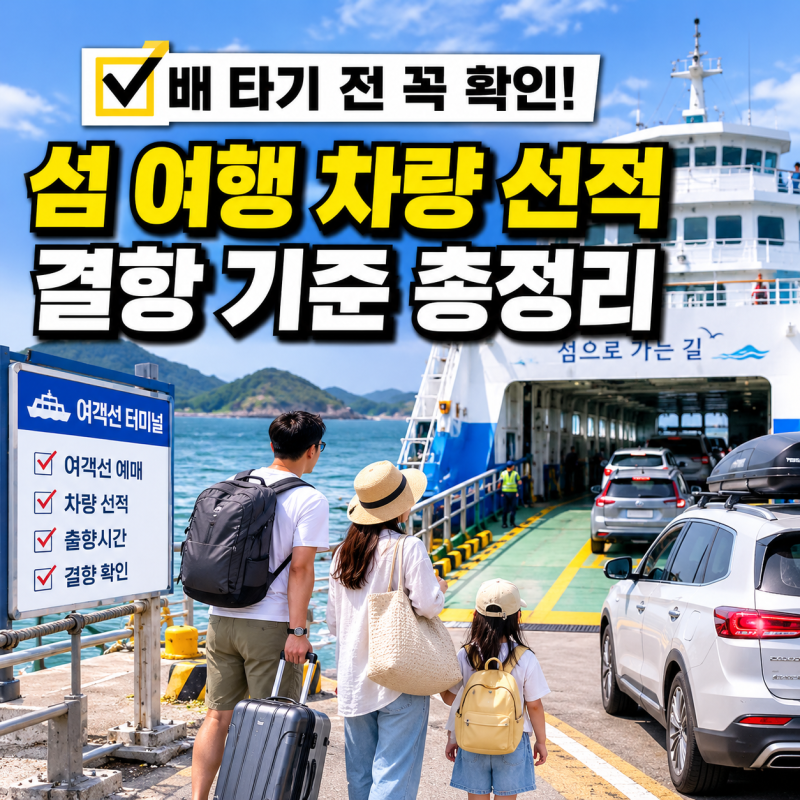 “승선권만 예매하면 끝?” 덕적도 자월도 대이작도 차량 선적과 여객선 결항 확인법