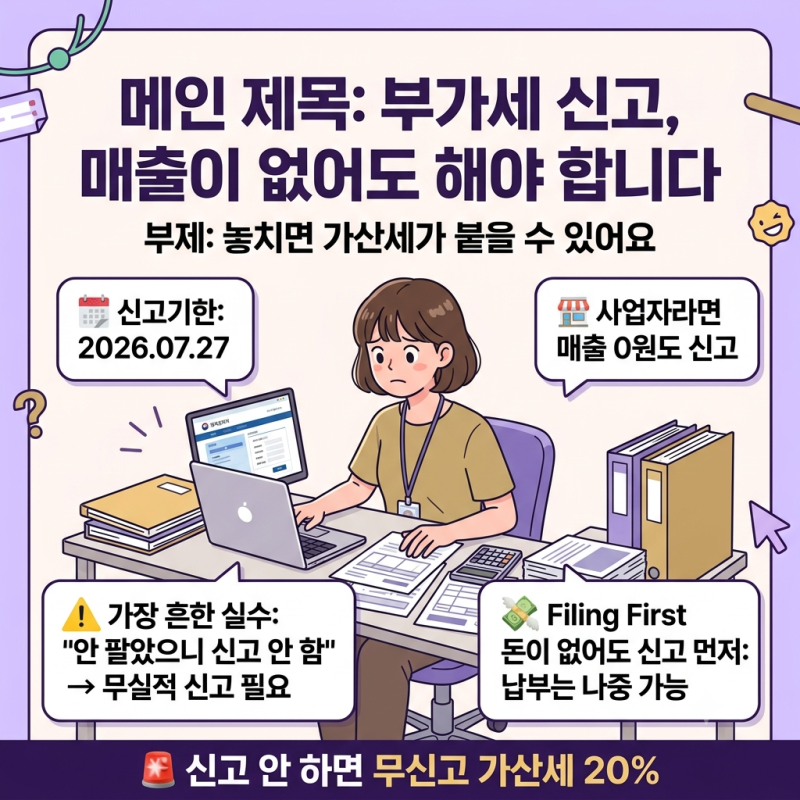 부가세 신고, 매출 없어도 해야 하나요? (feat. 무실적 신고)