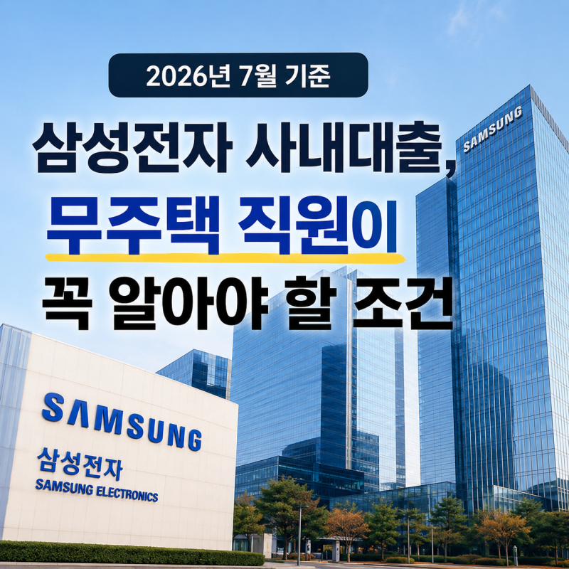 삼성전자 사내대출, 무주택 직원이 꼭 알아야 할 조건 (2026년 7월 기준)