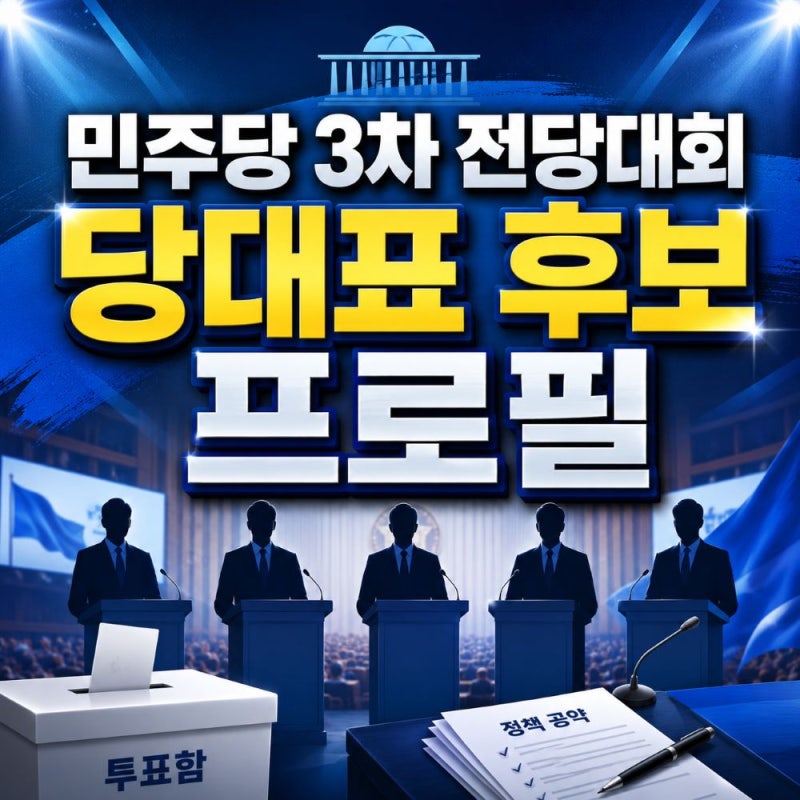 민주당 당대표 후보 기호 프로필 및 3차 전대 권역별 투표 일정