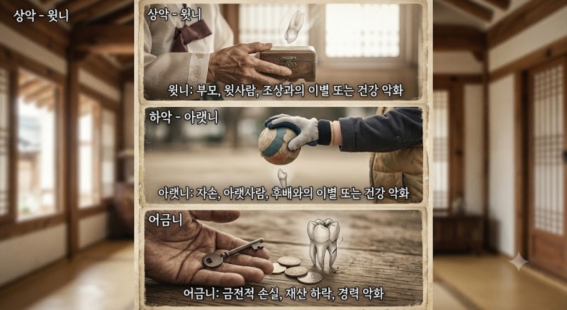 이빨 빠지는 꿈 위치별로 다르게 해석해야 합니다