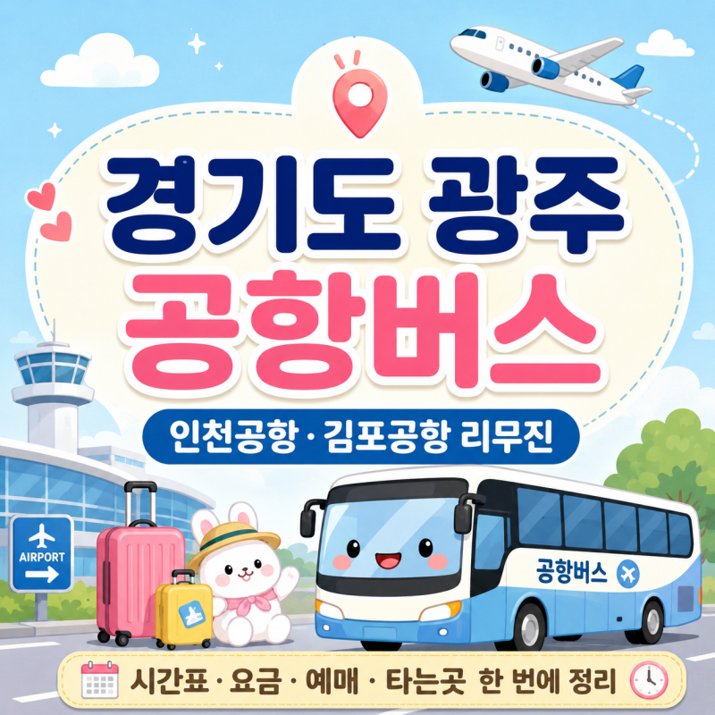 경기도 광주 공항버스, 인천공항·김포공항 리무진 시간표 요금 예매 타는곳 한 번에 정리