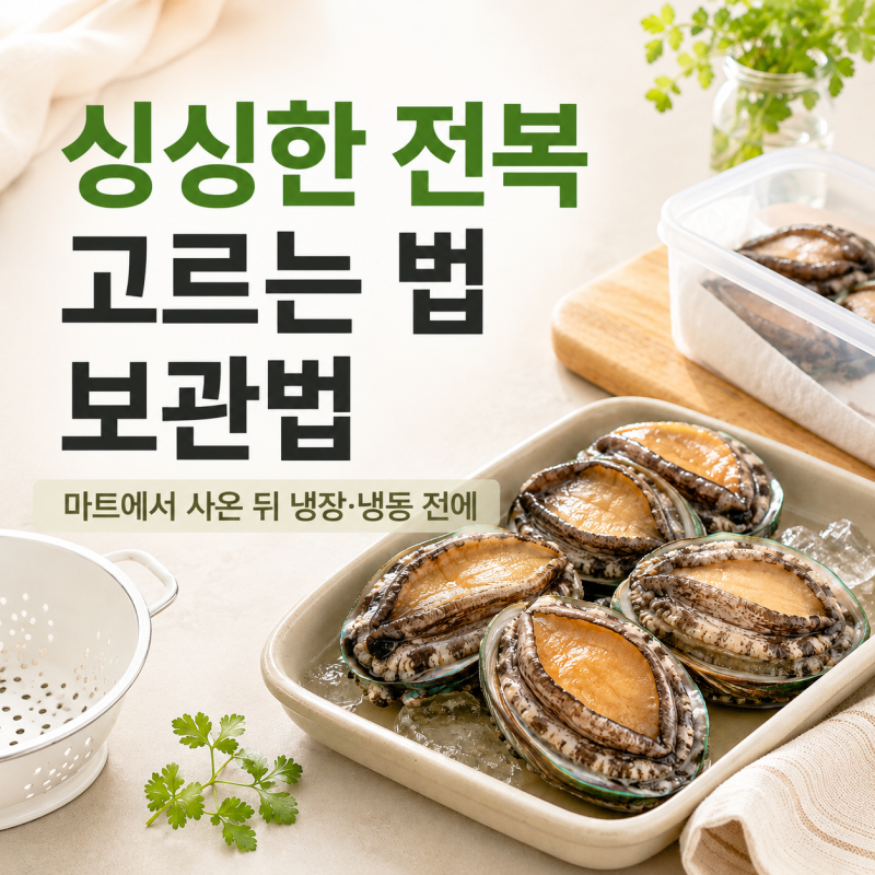 싱싱한 전복 고르는 법과 보관법, 냉장·냉동 전에 할 일
