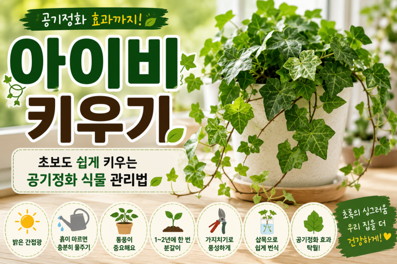 아이비 키우기 ｜초보도 쉽게 키우는 공기정화 식물 관리법