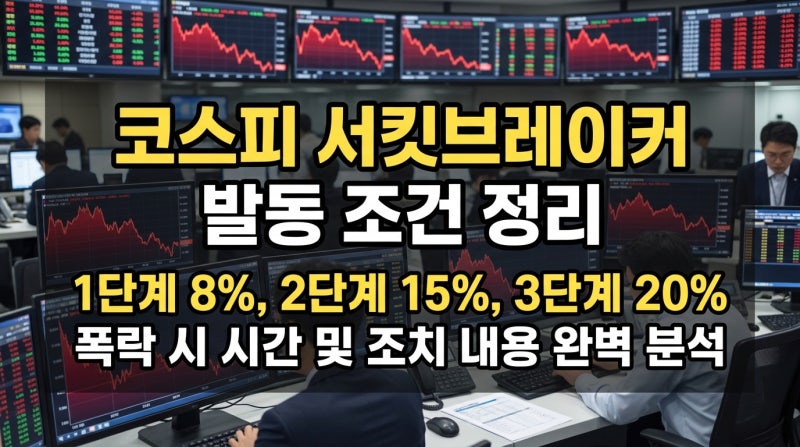 코스피 서킷브레이커 뜻과 발동 조건 단계 시간 총정리 (2단계 차이점)