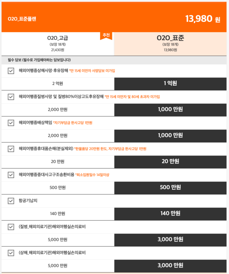 [D-3] 태국 3주살기, 여행자보험 비교 (한화 vs 카카오페이 vs 현대해상) 내돈내산 가입