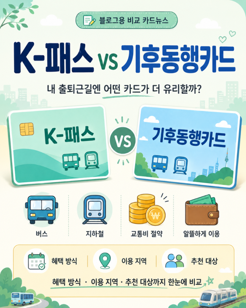 출퇴근 교통비 줄이는 법｜K-패스와 기후동행카드 나에게 맞는 선택은?