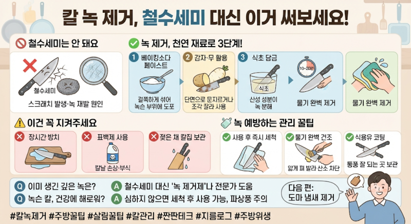 칼 녹 제거, 철수세미 대신 이거 써보세요