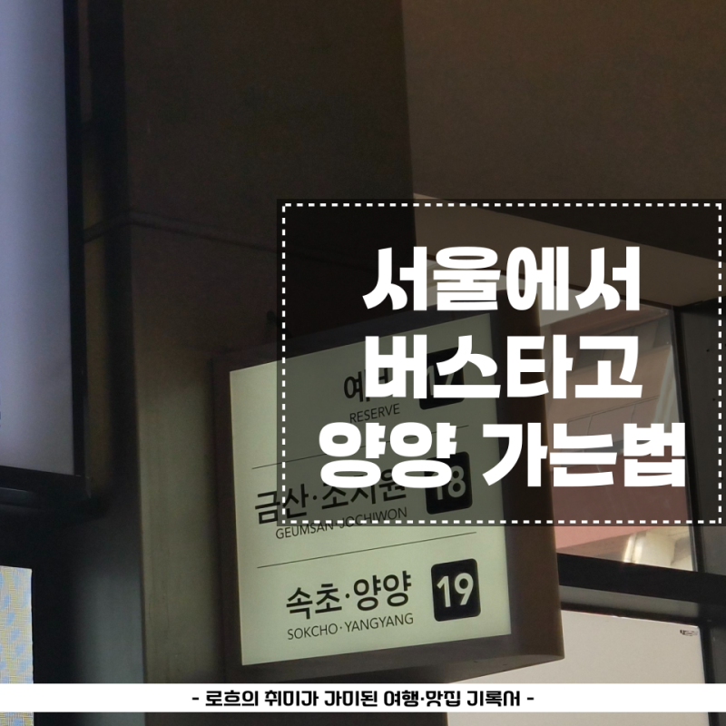 [서울경부→양양→속초] 서울에서 버스타고 속초 양양 주말 소요시간 및 비용 내돈내산