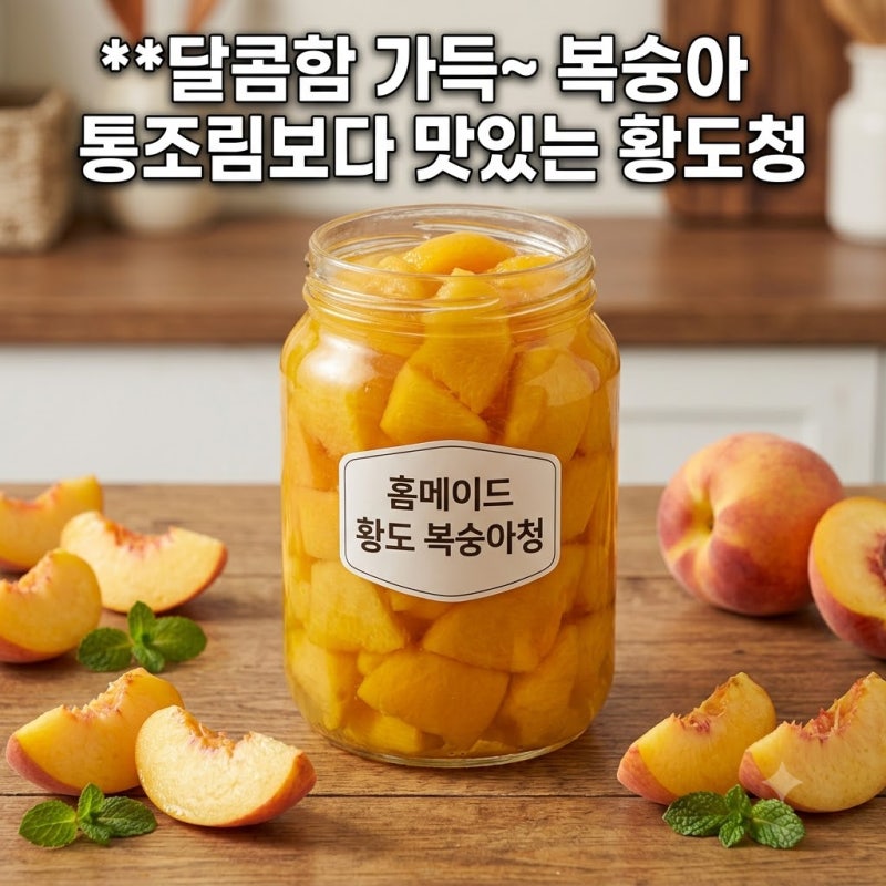 복숭아 통조림 대신 수제 황도 복숭아청 만들기! 황도 에이드 레시피