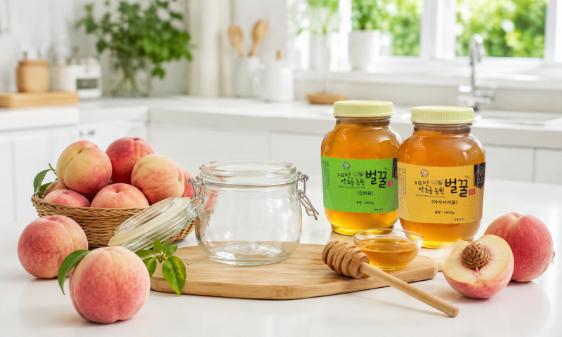 설탕 대신 꿀로 복숭아청 만들기｜찐농몰·찐농카페가 알려주는 여름 홈카페 레시피