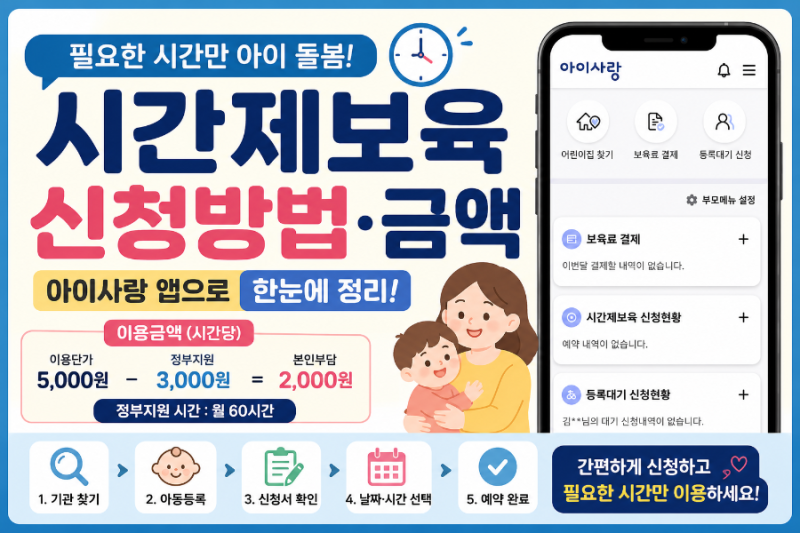 시간제보육 신청방법·이용금액 총정리 | 아이사랑 앱으로 신청하기
