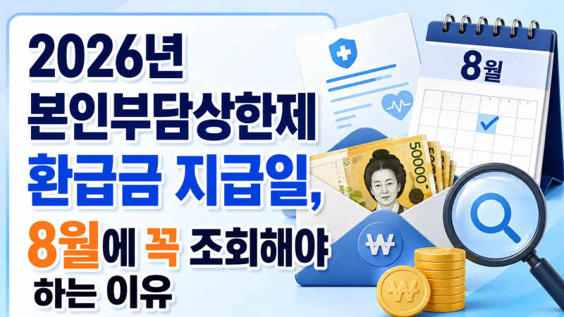 2026년 본인부담상한제 환급금 지급일, 8월에 꼭 조회해야 하는 이유