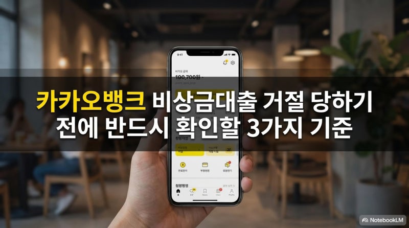 카카오뱅크 비상금대출 거절 당하기 전에 반드시 확인할 3가지 기준