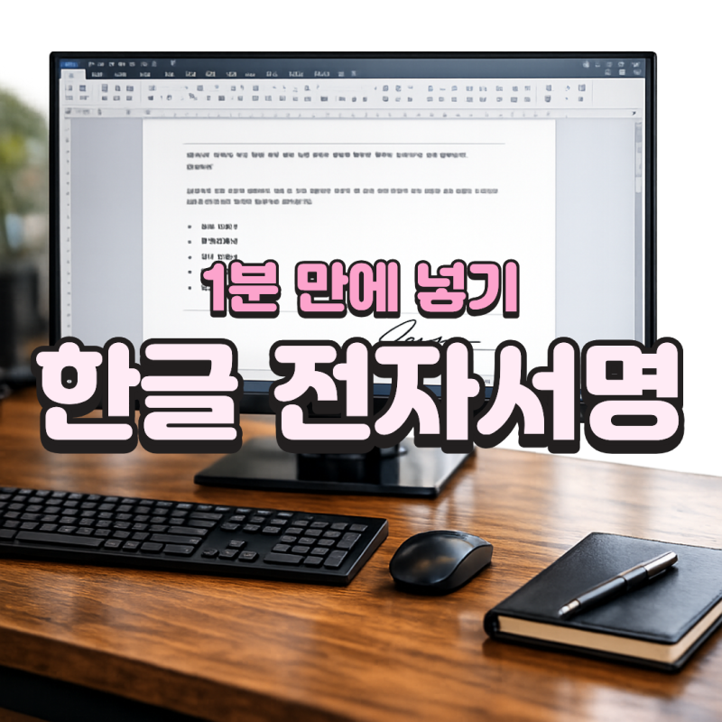 한글 전자서명 넣기 방법! HWP 문서에 서명 삽입하는 가장 쉬운 방법