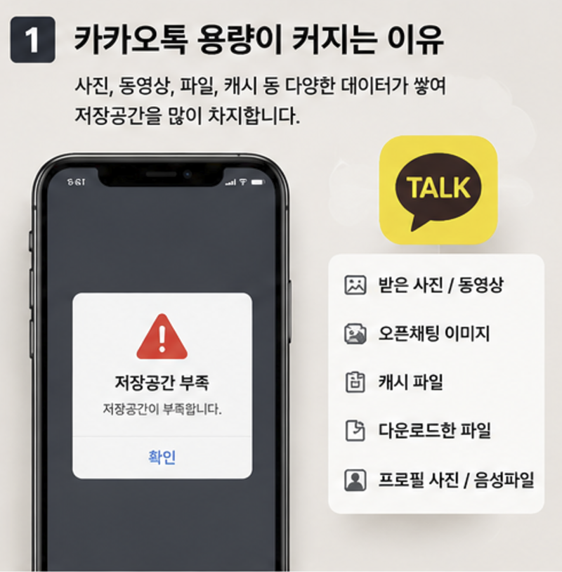 카카오톡 용량 줄이는 방법 총정리! 저장공간 부족할 때 가장 효과적인 설정 (2026 최신)