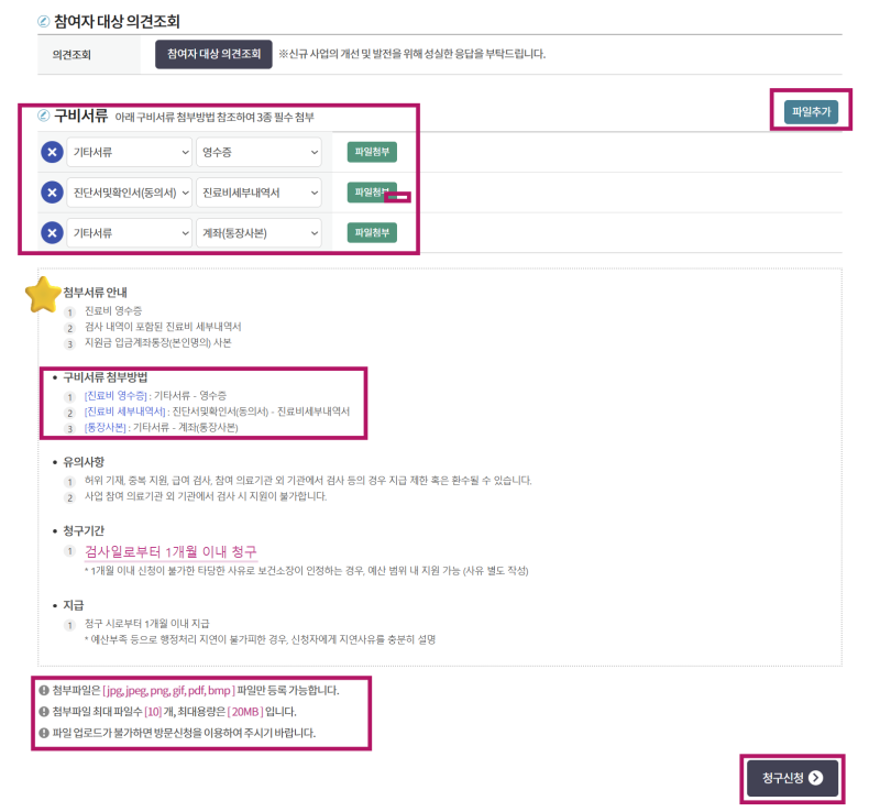 [정부 사업] 임신 사전건강관리 지원 검사비 청구 방법 (e보건소 온라인 신청)