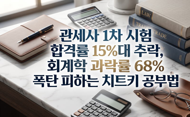 관세사 1차 시험 합격률 15%대 추락, 회계학 과락률 68% 폭탄 피하는 치트키 공부법