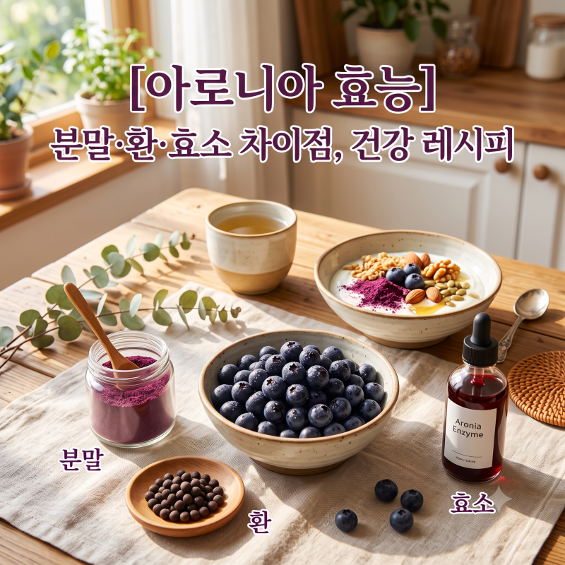 [아로니아 효능] 분말·환·효소 차이점부터 건강레시피, 부작용, 보관법까지