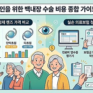 노인 백내장 수술비 렌즈별 가격 비교부터 실비보험 청구 꿀팁까지