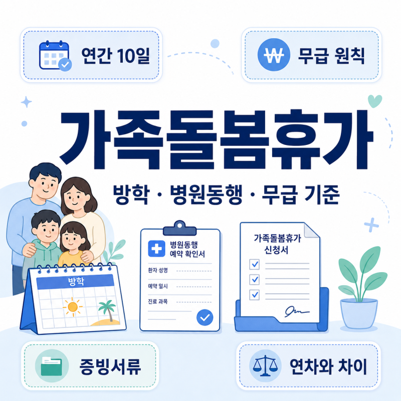 가족돌봄휴가 사유와 증빙서류 기준 정리