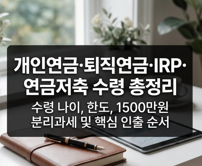 내 돈 지키기 위한 개인,퇴직 연금 IRP 연금저축 1500만원 분리과세 인출 수령 나이 한도, 절세 ....
