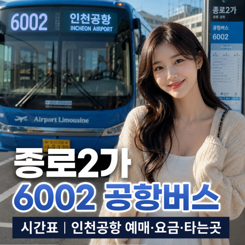 종로2가 6002 공항버스 시간표｜인천공항 예매·요금·타는곳