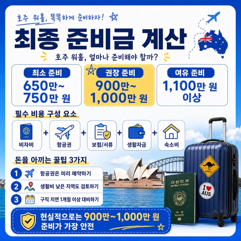 [2026 호주 워홀 준비] 호주 워홀 초기 비용은 얼마가 필요할까?