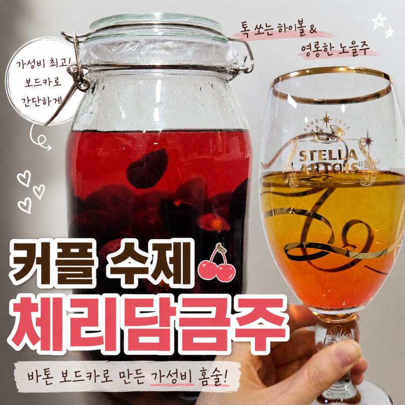 이마트 체리 바톤 보드카 가성비 있는 수제 체리 담금주 만들기 커플 리뷰